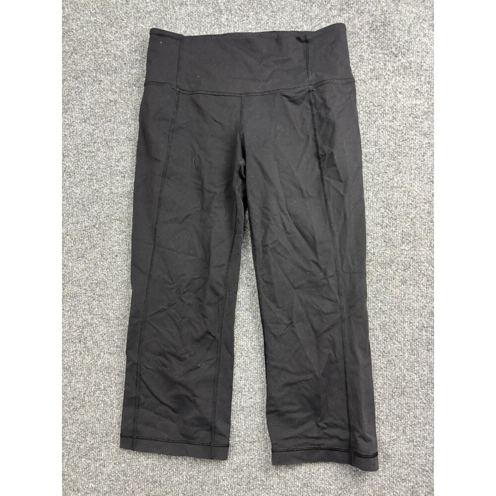 Lululemon Leggings Womens 8 Black High Rise Capri Ruched Yoga Pants Athletic Gym